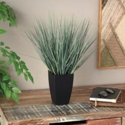 19" Onion Grass Artificial Plant With Black Plastic Pot 10 19" Onion Grass Artificial Plant With Black Plastic Pot -Michaels Shop D760283S 5