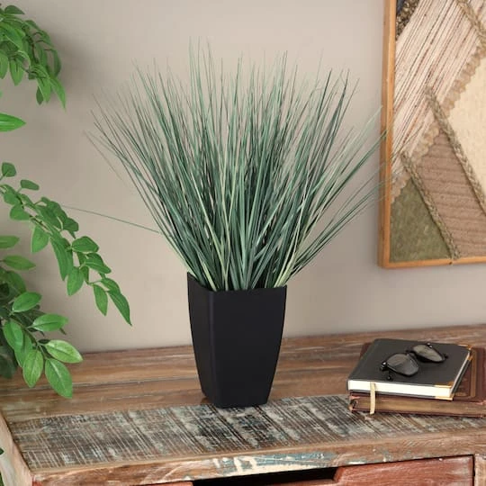 19" Onion Grass Artificial Plant With Black Plastic Pot 5 19" Onion Grass Artificial Plant With Black Plastic Pot - Image 3