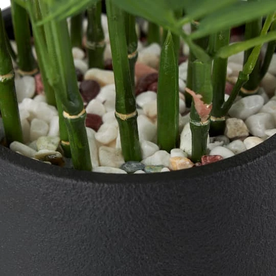 13" Green Faux Foliage Artificial Plant With Black Pot 7 13" Green Faux Foliage Artificial Plant With Black Pot - Image 5