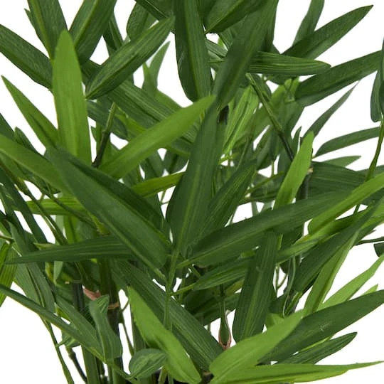 13" Green Faux Foliage Artificial Plant With Black Pot 8 13" Green Faux Foliage Artificial Plant With Black Pot - Image 6