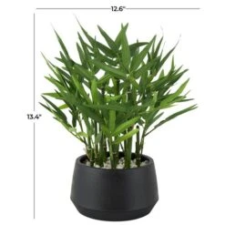 13" Green Faux Foliage Artificial Plant With Black Pot 15 13" Green Faux Foliage Artificial Plant With Black Pot -Michaels Shop D760290S 7