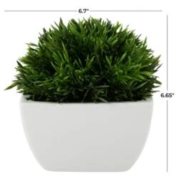 7" Green Foliage Artificial Plant With White Ceramic Pot -Michaels Shop D760295S 7