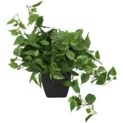 16" Green Pothos Artificial Plant With Black Plastic Pot -Michaels Shop D762323S 4
