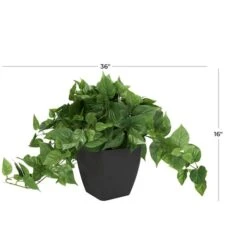 16" Green Pothos Artificial Plant With Black Plastic Pot -Michaels Shop D762323S 8
