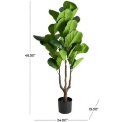 4ft. Green Fiddle Leaf Artificial Tree With Black Pot -Michaels Shop D762324S 7