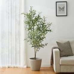 Glitzhome® 6ft. Potted Faux Olive Tree -Michaels Shop D763657S 2