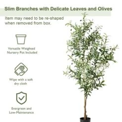 Glitzhome® 6ft. Potted Faux Olive Tree -Michaels Shop D763657S 7