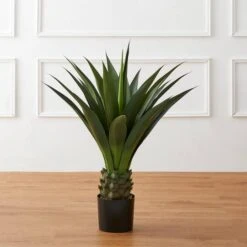 Glitzhome® 3.25ft. Potted Faux Agave Plant -Michaels Shop D763658S 2