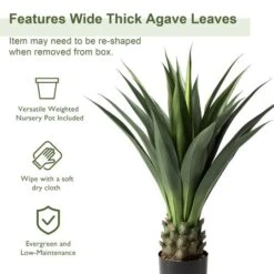 Glitzhome® 3.25ft. Potted Faux Agave Plant -Michaels Shop D763658S 7