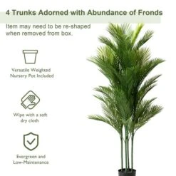 Glitzhome® 5ft. Potted Faux Palm Tree -Michaels Shop D763659S 7