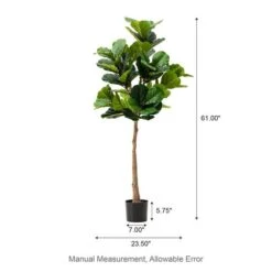 Glitzhome® 5ft. Faux Fiddle Leaf Fig Tree In Pot -Michaels Shop D763664S 8