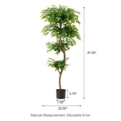 Glitzhome® 5ft. Creative Shaped Faux Ficus Tree In Pot -Michaels Shop D763666S 8