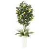 6ft. Artificial Lemon Tree In White Decorative Pot -Michaels Shop D763730S 1