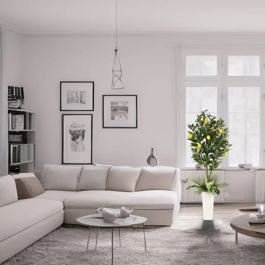 6ft. Artificial Lemon Tree In White Decorative Pot 5 6ft. Artificial Lemon Tree In White Decorative Pot - Image 3