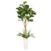 6ft. Artificial Fiddle Leaf Ficus Tree In White Decorative Pot -Michaels Shop D763733S 1